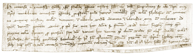Ravensberger Urkunde aus dem Jahr 1272 mit Nennung des Names Ubbenlo