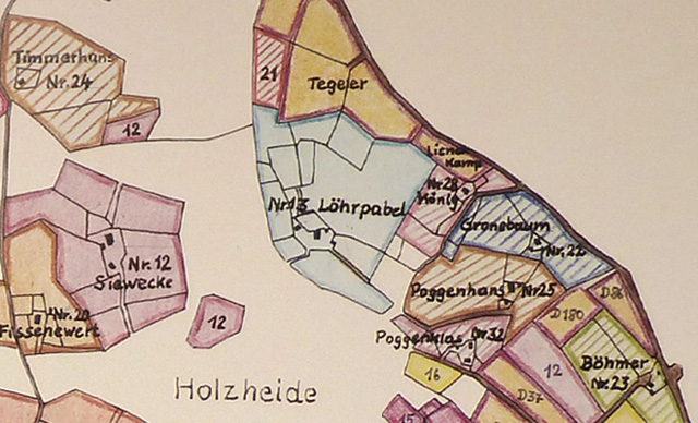 Lage des Hofes Löhrpabel in Pavenstädt im Kartenbild aus einer Katasterkarte um 1825